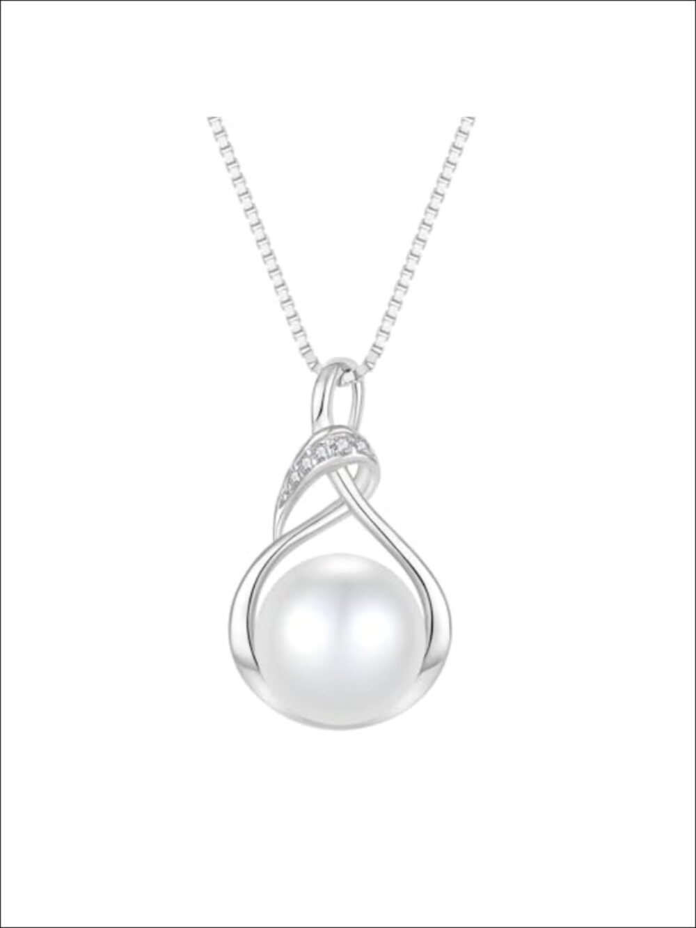Genuine Pearl Pendant Necklace 925 Sterling Silver 18k Gold Plated Jewelry